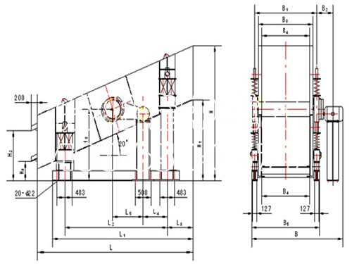 圓振動(dòng)篩結(jié)構(gòu)圖 圓振動(dòng)篩結(jié)構(gòu)圖